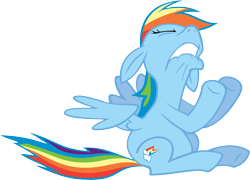 Size: 5543x4000 | Tagged: safe, artist:fabulouspony, derpibooru import, rainbow dash, pegasus, pony, sonic rainboom (episode), absurd resolution, ears, eyes closed, faic, female, floppy ears, lip bite, mare, old art, partially open wings, simple background, sitting, solo, transparent background, vector, wings