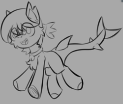 Size: 705x598 | Tagged: safe, artist:cotarsis, derpibooru import, oc, original species, pony, shark, shark pony, looking at you, sketch, solo