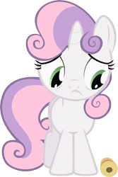 Size: 3333x5000 | Tagged: safe, artist:fabulouspony, derpibooru import, sweetie belle, pony, unicorn, stare master, absurd resolution, sad, simple background, solo, spool, transparent background, vector