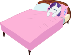 Size: 6000x4646 | Tagged: safe, artist:fabulouspony, derpibooru import, rarity, pony, unicorn, look before you sleep, absurd resolution, bed, blanket, in bed, pillow, simple background, snug, solo, transparent background, vector