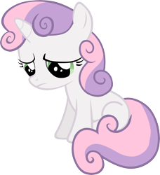 Size: 4552x5000 | Tagged: safe, artist:fabulouspony, derpibooru import, sweetie belle, pony, unicorn, g4, stare master, absurd resolution, female, filly, foal, horn, looking down, sad, simple background, sitting, solo, tail, transparent background, vector