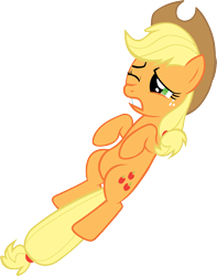 Size: 4723x6000 | Tagged: safe, artist:fabulouspony, derpibooru import, applejack, earth pony, pony, the return of harmony, absurd resolution, lying down, on back, simple background, solo, transparent background, vector, wince