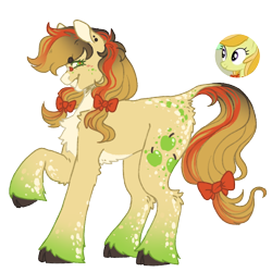 Size: 1000x1000 | Tagged: safe, artist:kazmuun, derpibooru import, marmalade jalapeno popette, pony, alternate design, apple family member, simple background, solo, transparent background