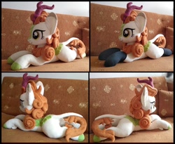 Size: 1506x1234 | Tagged: safe, artist:littlefairyswonders, derpibooru import, autumn blaze, kirin, clothes, female, irl, lying down, photo, plushie, prone, socks, sofa, solo