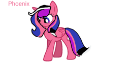 Size: 910x443 | Tagged: safe, derpibooru import, oc, oc only, oc:phoenix, alicorn, pony, base used, confused, frown, genderfluid, genderfluid pride flag, looking down, multicolored eyes, multicolored hair, multicolored tail, pink coat, pride, pride flag, simple background, solo, tail, text, white background
