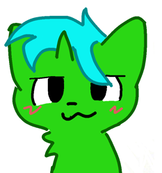 Size: 640x688 | Tagged: safe, artist:joeydr, derpibooru import, oc, oc only, oc:green byte, pony, unicorn, boykisser, looking at you, male, mauzymice, meme, simple background, solo, stallion, white background