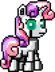 Size: 410x530 | Tagged: safe, artist:danatron1, derpibooru import, sweetie belle, sweetie bot, pony, robot, robot pony, unicorn, friendship is witchcraft, g4, female, filly, foal, pixel art, simple background, solo, transparent background