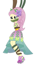 Size: 960x1912 | Tagged: safe, artist:splendidbondage, derpibooru import, fluttershy, human, equestria girls, legend of everfree, bondage, bound and gagged, gag, simple background, solo, transparent background, vine, vine bondage