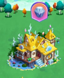 Size: 612x747 | Tagged: safe, derpibooru import, crystal, gameloft, house, implied lord tirek, the anonymous campsite