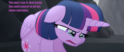 Size: 1920x808 | Tagged: safe, derpibooru import, edit, edited screencap, screencap, twilight sparkle, twilight sparkle (alicorn), alicorn, my little pony: the movie, comic, dying for pie, implied death, mr. krabs, no i can't i ruined everything, parody, screencap comic, spongebob squarepants