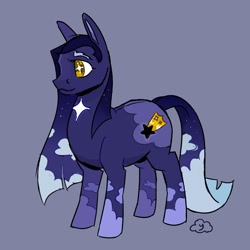 Size: 1663x1666 | Tagged: safe, artist:cracklewink, derpibooru import, oc, oc only, oc:cloudy night, earth pony, original species, pony, simple background, solo, star pony