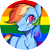 Size: 420x420 | Tagged: safe, artist:onionpwder, derpibooru import, part of a set, rainbow dash, pegasus, pony, icon, mouthpiece, pride, pride flag, rainbow, rainbow flag, solo, transgender, transgender pride flag, wingless