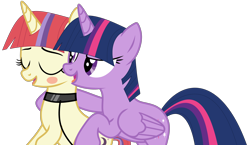 Size: 5528x3212 | Tagged: safe, artist:sadhikkaru, artist:twilyisbestpone, derpibooru exclusive, derpibooru import, moondancer, twilight sparkle, twilight sparkle (alicorn), alicorn, pony, unicorn, absurd resolution, base used, blushing, collar, domination, duo, eyes closed, female, females only, femdom, femsub, hind legs, leash, legs together, lesbian, mare, open mouth, open smile, pet play, sexy, shipping, simple background, smiling, submissive, tongue, tongue out, transparent background, twidancer, twidom