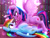 Size: 1800x1350 | Tagged: safe, artist:darksly, rainbow dash, twilight sparkle, twilight sparkle (alicorn), alicorn, pegasus, pony, atg 2023, backlighting, bedroom eyes, blushing, book, duo, eye contact, female, lesbian, looking at each other, looking at someone, lying down, lying on the floor, mare, newbie artist training grounds, on back, open mouth, open smile, pinned, pinned down, shipping, smiling, spread wings, twidash, wingboner, wings