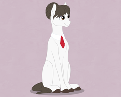 Size: 1500x1200 | Tagged: safe, artist:citizenveasey, derpibooru import, raven, horse, pony, bangs, hair bun, hooves, necktie, secretary