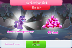Size: 1267x858 | Tagged: safe, derpibooru import, starlight glimmer, bundle, costs real money, english, female, gameloft, gem, horn, mare, mobile game, my little pony: magic princess, nightmare creature, nightmare forces, numbers, official, sale, solo, text