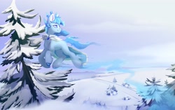 Size: 3600x2256 | Tagged: safe, artist:taneysha, derpibooru import, oc, oc only, pony, forest, scenery, snow, solo, winter