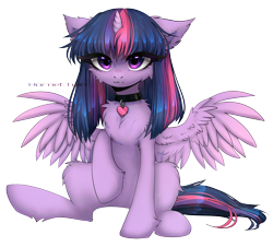 Size: 1928x1746 | Tagged: safe, artist:hornettwin, derpibooru import, twilight sparkle, twilight sparkle (alicorn), alicorn, pony, cheek fluff, chest fluff, ear fluff, ears, jewelry, necklace, simple background, sitting, solo, spread wings, transparent background, wings