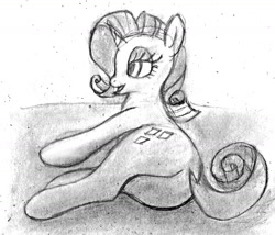 Size: 2028x1732 | Tagged: safe, artist:mfg637, derpibooru import, rarity, pony, unicorn, female, lying down, on side, open mouth, sketch, solo, traditional art