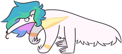 Size: 4448x1980 | Tagged: safe, artist:threetwotwo32232, derpibooru import, princess celestia, anteater, female, simple background, solo, species swap, transparent background