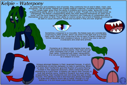 Size: 6000x4000 | Tagged: safe, artist:dice-warwick, derpibooru import, kelpie, original species, pony, water pony, carnivore, fangs, female, frog (hoof), gradient background, mare, mythology, predator, shapeshifter, slit eyes, solo, underhoof