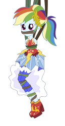 Size: 1500x2901 | Tagged: safe, artist:splendidbondage, derpibooru import, rainbow dash, human, equestria girls, legend of everfree, bondage, bound and gagged, gag, simple background, solo, transparent background, vine, vine bondage