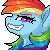 Size: 50x50 | Tagged: safe, artist:doekitty, derpibooru import, part of a set, rainbow dash, pony, animated, bust, grin, icon, looking sideways, pixel art, simple background, smiling, solo, transparent background