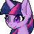Size: 50x50 | Tagged: safe, artist:doekitty, derpibooru import, part of a set, twilight sparkle, pony, animated, bust, glowing, glowing eyes, icon, pixel art, simple background, solo, transparent background, white eyes