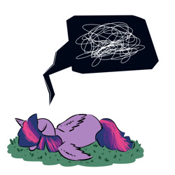 Size: 1280x1280 | Tagged: safe, artist:pencilsandstencils, derpibooru import, twilight sparkle, twilight sparkle (alicorn), alicorn, pony, lying down, simple background, solo, white background