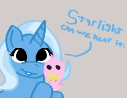 Size: 764x589 | Tagged: safe, artist:stickessss, derpibooru import, trixie, pony, unicorn, bust, simple background, solo, text