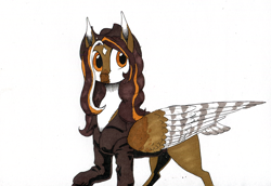 Size: 1280x879 | Tagged: safe, artist:darkhestur, derpibooru import, oc, oc:fairchild, pegasus, clothes, female, folded wings, gift art, hat, jacket, leather, leather jacket, marker drawing, simple background, traditional art, white background, wings