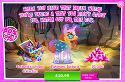 Size: 1960x1296 | Tagged: safe, derpibooru import, sunburst, advertisement, book, bush, costs real money, english, gameloft, gem, glasses, horn, male, mobile game, my little pony: magic princess, nightmare creature, nightmare forces, numbers, official, sale, solo, text, treasure chest