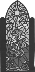 Size: 623x1282 | Tagged: safe, alternate version, artist:malte279, derpibooru import, part of a set, princess celestia, alicorn, cardboard, craft, monochrome, stained glass, transparent paper