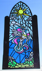 Size: 2063x3452 | Tagged: safe, alternate version, artist:malte279, derpibooru import, part of a set, princess celestia, alicorn, cardboard, craft, stained glass, transparent paper