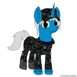 Size: 3000x3000 | Tagged: safe, artist:brightdrive, derpibooru import, oc, oc only, oc:bright drive, unicorn, boots, camouflage, clothes, hat, horn, looking at you, military uniform, newbie artist training grounds, nighthaze, shoes, simple background, solo, transparent background, unicorn oc, uniform