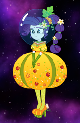 Size: 720x1102 | Tagged: safe, derpibooru import, rarity, human, better together, equestria girls, holidays unwrapped, air bubble, bubble, bubble helmet, bubble solution, cornucopia costumes, cute, female, inflatable dress, raribetes, science fiction, solo, space, stars