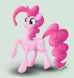 Size: 681x726 | Tagged: safe, artist:neriad, derpibooru import, pinkie pie, earth pony, pony, raised hoof, raised leg, solo