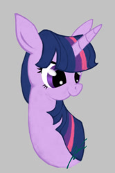 Size: 524x790 | Tagged: safe, artist:neriad, derpibooru import, twilight sparkle, pony, bust, gray background, simple background, solo