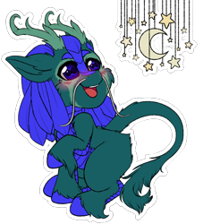 Size: 2900x3200 | Tagged: safe, artist:cobaltmist, derpibooru import, part of a set, oc, oc only, oc:lunar, kirin, antlers, blushing, female, green fur, simple background, solo, transparent background, unshorn fetlocks