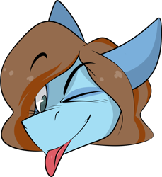 Size: 1368x1496 | Tagged: safe, artist:difis, derpibooru import, part of a set, oc, oc only, oc:sertpony, blue coat, brown mane, commission, emote, emotes, male, simple background, solo, tongue, tongue out, transparent background, ych result