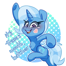 Size: 2200x2200 | Tagged: safe, artist:lou, derpibooru import, trixie, pony, unicorn, female, mare, mouthpiece, simple background, solo, text, transparent background, vulgar