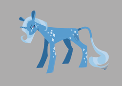 Size: 2480x1754 | Tagged: safe, artist:djpon69, derpibooru import, trixie, pony, unicorn, g4, angry, coat markings, facial markings, female, gray background, horn, leonine tail, mare, nose wrinkle, simple background, solo, sparkles, tail