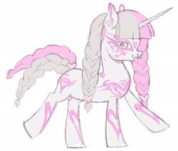 Size: 2048x1738 | Tagged: safe, artist:digidollzz, derpibooru import, oc, oc only, pony, unicorn, heart, side view, simple background, smiling, solo, white background
