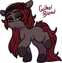 Size: 1731x1776 | Tagged: safe, artist:sexygoatgod, derpibooru import, oc, oc only, oc:gothel blend, earth pony, pony, adoptable, chibi, female, sale, simple background, solo, transparent background