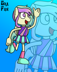 Size: 1206x1515 | Tagged: safe, artist:gradiusfanatic, derpibooru import, oc, oc only, oc:venus, anthro, pegasus, cheerleader, cheerleader outfit, clothes, female, gradient background, pegasus oc, solo, zoom layer