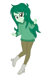 Size: 1321x2201 | Tagged: safe, artist:robertsonskywa1, derpibooru import, wallflower blush, equestria girls, clothes, cosplay, costume, crossover, female, libby stein-torres, photo, simple background, solo, sweater, the ghost and molly mcgee, white background