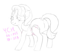 Size: 1000x900 | Tagged: safe, artist:veincchi, derpibooru import, starlight glimmer, oc, pony, unicorn, advertisement, ass up, auction, blushing, commission, cute, diaper, diaper fetish, fetish, solo, ych example, ych sketch, your character here