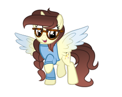 Size: 2753x2185 | Tagged: safe, artist:darbypop1, derpibooru import, oc, oc only, oc:darby, alicorn, pony, atg 2023, clothes, female, glasses, mare, newbie artist training grounds, shirt, simple background, solo, transparent background