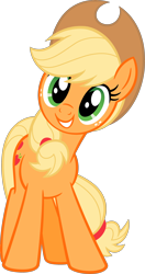 Size: 1662x3151 | Tagged: safe, derpibooru import, applejack, earth pony, pony, g4, .svg available, applejack's hat, clothes, cowboy hat, cute, female, hat, jackabetes, mare, official, show accurate, simple background, solo, stock vector, svg, transparent background, vector