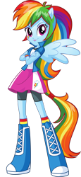 Size: 1991x4318 | Tagged: safe, derpibooru import, rainbow dash, human, equestria girls, .svg available, equestria girls prototype, female, official, simple background, solo, stock vector, svg, transparent background, vector